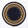 Earth Rugs MS-79 Lt. Blue/Dk. Blue/Mustard Round Swatch 10``x10``