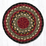 Earth Rugs MS-338 Burgundy/Olive/Charcoal Round Swatch 10``x10``
