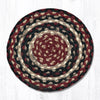 Earth Rugs MS-344 Burgundy/Black/Tan Round Swatch 10``x10``