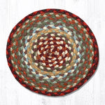 Earth Rugs MS-417 Thistle Green/Country Red Round Swatch 10``x10``