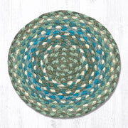Earth Rugs MS-419 Sage/Ivory/Settlers Blue Round Swatch 10``x10``