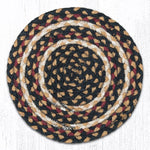 Earth Rugs MS-774 Burgundy/Black/Dijon Round Swatch 10``x10``