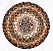 Earth Rugs MS-783 Black/Tan/Terracotta Round Swatch 10``x10``