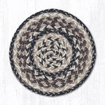 Earth Rugs MS-9-93 Black + Tan Round Swatch 10``x10``