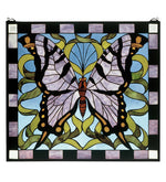 Meyda Lighting 46464  25"W X 23"H Butterfly Stained Glass Window Panel