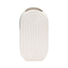 Sagebrook Home 17994-01 Ceramic, 9" Oval Ridged Vase, White