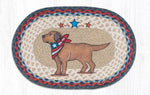 Earth Rugs PM-OP-15 Yellow Lab Oval Placemat 13``x19``