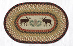 Earth Rugs PM-OP-19 Moose/Pinecone Oval Placemat 13``x19``