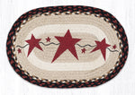 Earth Rugs PM-OP-19 Primitive Star Burgundy Oval Placemat 13``x19``