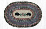 Earth Rugs PM-OP-43 Black Bears Oval Placemat 13``x19``