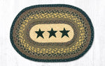 Earth Rugs PM-OP-99 Black Stars Oval Placemat 13``x19``