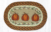 harvest pumpkin oval braided placemat