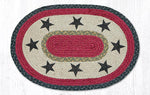 Earth Rugs PM-OP-238 Black Stars Oval Placemat 13``x19``