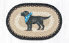 Earth Rugs PM-OP-313 Black Lab Oval Placemat 13``x19``