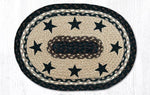 Earth Rugs PM-OP-313 Black Stars Oval Placemat 13``x19``