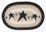 Earth Rugs PM-OP-313 Primitive Star Black Oval Placemat 13``x19``