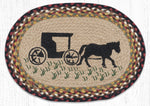 Earth Rugs PM-OP-319 Amish Buggy Oval Placemat 13``x19``