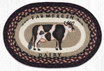 Earth Rugs PM-OP-344 Farmhouse Cow Oval Placemat 13``x19``