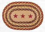 Earth Rugs PM-OP-357 Burgundy Stars Oval Placemat 13``x19``