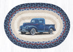 Earth Rugs PM-OP-362 Blue Truck Oval Placemat 13``x19``