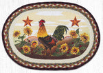 Earth Rugs PM-OP-391 Morning Rooster Oval Placemat 13``x19``