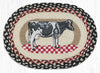 Earth Rugs PM-OP-430 Cow on Checkerboard Oval Placemat 13``x19``