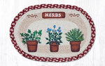 Earth Rugs PM-OP-524 Herbs Oval Placemat 13``x19``