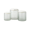 Imax Worldwide Home SG Etched Glass Marble Decorative Lidded Canisters- Set of 3