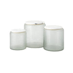 Imax Worldwide Home SG Etched Glass Marble Decorative Lidded Canisters- Set of 3