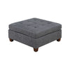 Benzara Contemporary Leatherette Rectangular tufted Ottoman, Gray