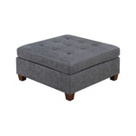 Benzara Contemporary Leatherette Rectangular tufted Ottoman, Gray