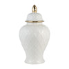 Sagebrook Home 17899-03 Ceramic, 20" Rope Temple Jar, White/Gold