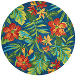 Couristan Covington Tropical Orchid 7'10" X 7"10" Round Indoor/Outdoor  Contemporary Rug