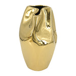 Sagebrook Home 16386-08 Ceramic, 14" Abstract Vase, Gold