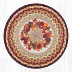 Earth Rugs CH-431 Autumn Wreath Round Chair Pad 15.5``x15.5``