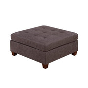 Benzara BM228578 Contemporary Leatherette Corner Wedge with Tufted Back, Dark Brown