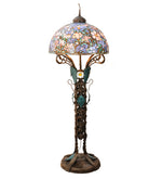 Meyda Lighting 49874 73"H Tiffany Magnolia Nouveau Floral Floor Lamp.601