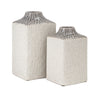 Imax Worldwide Home SG Grey Top Square Vases - Set of 2
