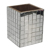 Sagebrook Home 18670 3X4 Mosaic Pencil Cup, Silver