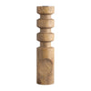 Sagebrook Home 18192-02 Wood, 14" Stacked Taper Candleholder Natural