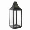 Benzara BM218326  Metal and Glass Lantern with Hinged Door and Top, Large, Black