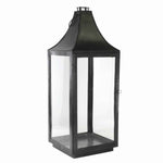 Benzara BM218326  Metal and Glass Lantern with Hinged Door and Top, Large, Black