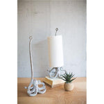 Cast Iron Octopus Paper Towel Holder – 18" Tall Rustic Gray Decorative Accent By Kalalou