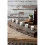 Kalalou NMCC1024 Recycled Wooden Beam with Five Glass Candle Holders