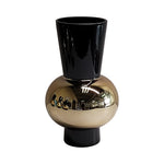 Sagebrook Home 18553-01 Glass, 10" Totem Vase, Black/Gold