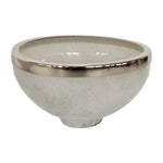 Sagebrook Home 17454-01 Glass, 10", Bowl withRing Deco, White