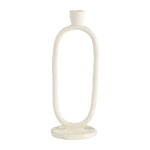 Sagebrook Home 18185-06 Metal, 11" Open Oval Taper Candleholder, Cotton