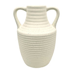 Sagebrook Home 19820 9" Jug Vase with Handle Rough Texture, Ivory