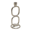 Sagebrook Home 18190-02 Metal, 10" Double Stack Taper Candleholder, Silver
