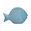 Sagebrook Home 17797-03 Ceramic, 12" V Striped Fish, Blue
